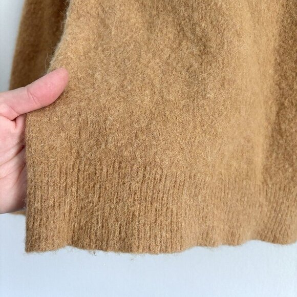 Jenni Kayne Camel Brown Long Sleeve Wool Sweater Women’s Size Small Shrunken - Picture 4 of 8